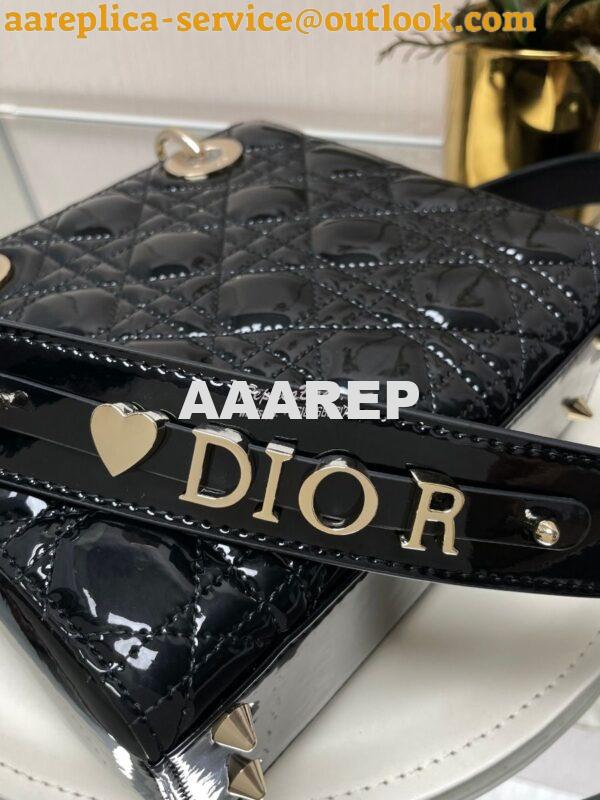 Replica Dior My ABCdior Lady Dior Bag Patent Calfskin M0538 Black 3