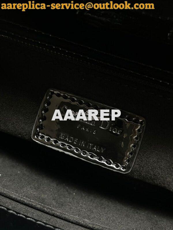 Replica Dior My ABCdior Lady Dior Bag Patent Calfskin M0538 Black 8