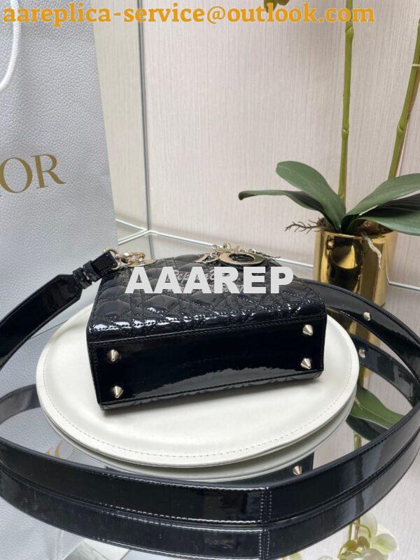 Replica Dior My ABCdior Lady Dior Bag Patent Calfskin M0538 Black 9