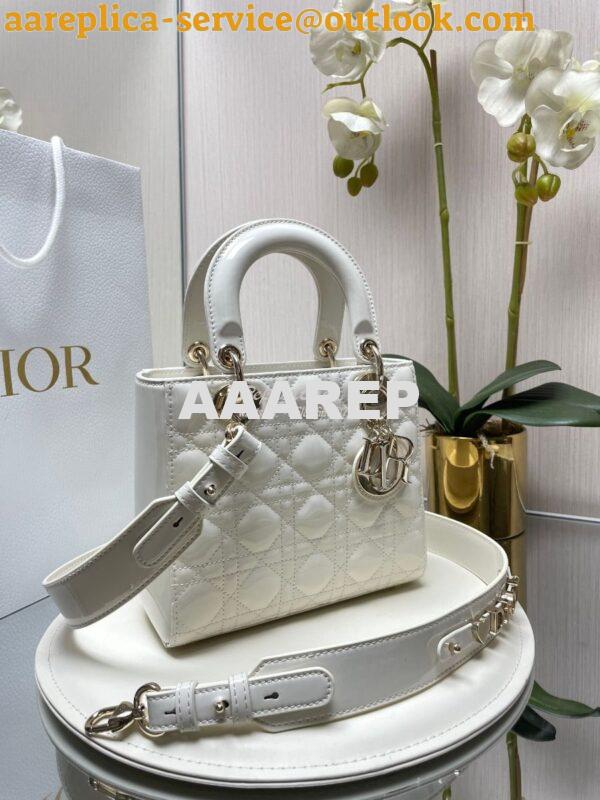 Replica Dior My ABCdior Lady Dior Bag Patent Calfskin M0538 White 2