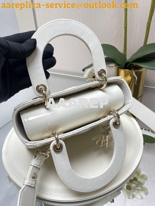 Replica Dior My ABCdior Lady Dior Bag Patent Calfskin M0538 White 5