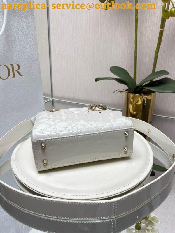 Replica Dior My ABCdior Lady Dior Bag Patent Calfskin M0538 White 6