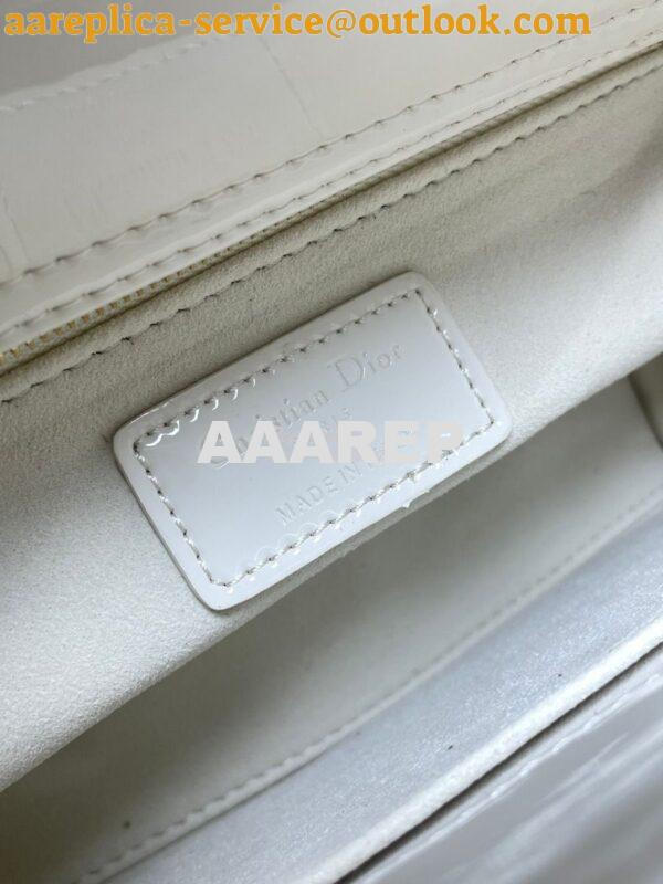 Replica Dior My ABCdior Lady Dior Bag Patent Calfskin M0538 White 8