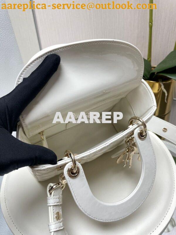 Replica Dior My ABCdior Lady Dior Bag Patent Calfskin M0538 White 9