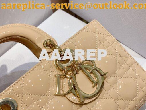 Replica Dior Lady D-Joy Bag Patent Cannage Calfskin M0540O Light Beige 4