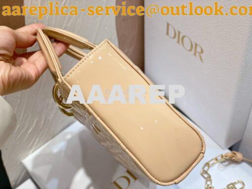 Replica Dior Lady D-Joy Bag Patent Cannage Calfskin M0540O Light Beige 5