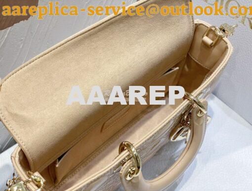 Replica Dior Lady D-Joy Bag Patent Cannage Calfskin M0540O Light Beige 8