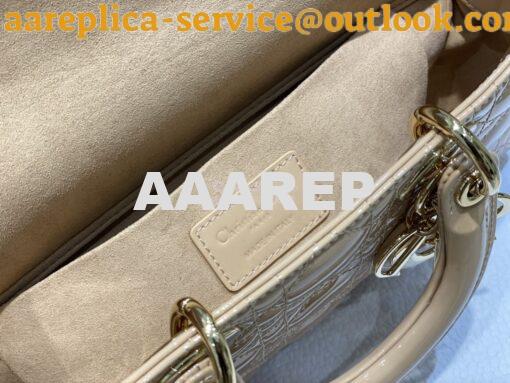 Replica Dior Lady D-Joy Bag Patent Cannage Calfskin M0540O Light Beige 9