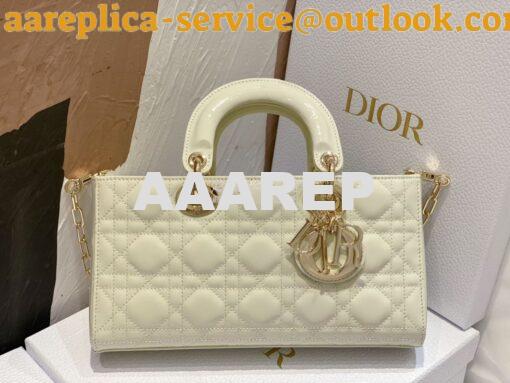 Replica Dior Lady D-Joy Bag Patent Cannage Calfskin M0540O Latte 3