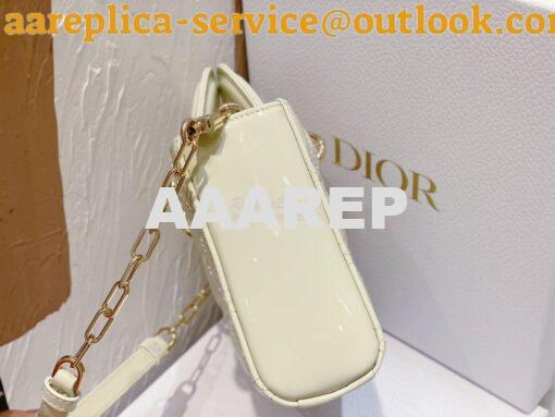 Replica Dior Lady D-Joy Bag Patent Cannage Calfskin M0540O Latte 5