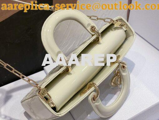 Replica Dior Lady D-Joy Bag Patent Cannage Calfskin M0540O Latte 6
