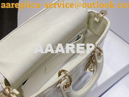 Replica Dior Lady D-Joy Bag Patent Cannage Calfskin M0540O Latte 7