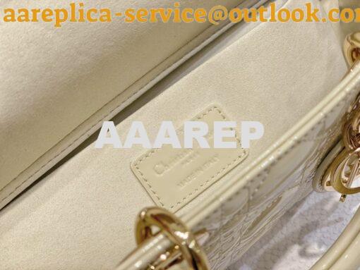 Replica Dior Lady D-Joy Bag Patent Cannage Calfskin M0540O Latte 8