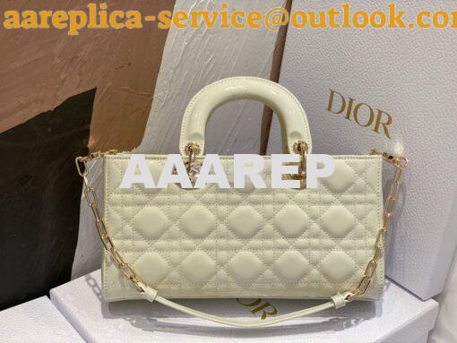 Replica Dior Lady D-Joy Bag Patent Cannage Calfskin M0540O Latte 9