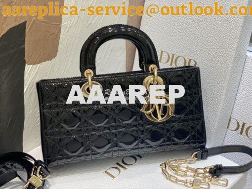 Replica Dior Lady D-Joy Bag Patent Cannage Calfskin M0540O Black 3