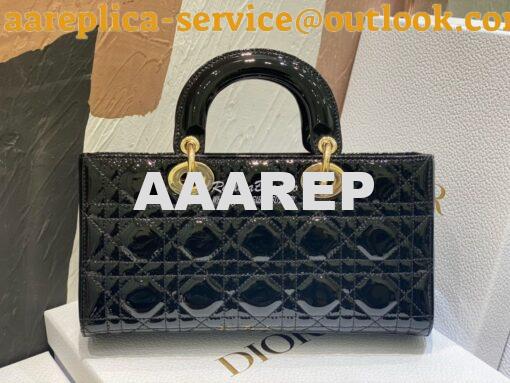 Replica Dior Lady D-Joy Bag Patent Cannage Calfskin M0540O Black 6