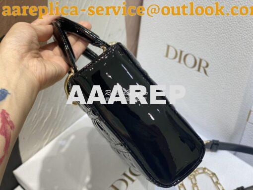 Replica Dior Lady D-Joy Bag Patent Cannage Calfskin M0540O Black 7