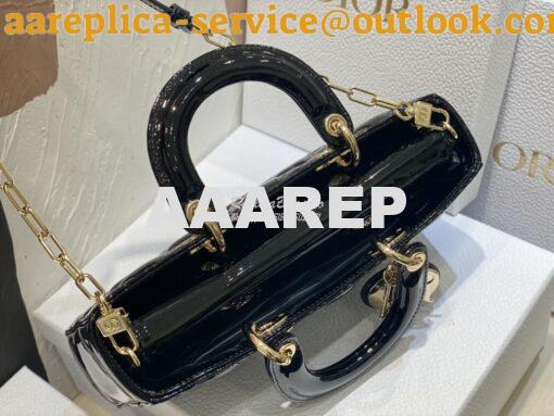 Replica Dior Lady D-Joy Bag Patent Cannage Calfskin M0540O Black 8
