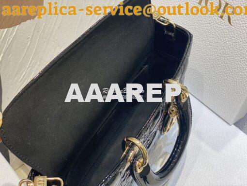 Replica Dior Lady D-Joy Bag Patent Cannage Calfskin M0540O Black 9