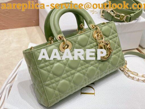Replica Dior Lady D-Joy Bag Pastel Peyote Green Cannage Lambskin M0540 2