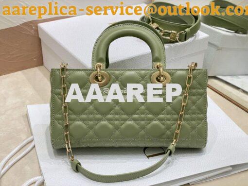 Replica Dior Lady D-Joy Bag Pastel Peyote Green Cannage Lambskin M0540 5