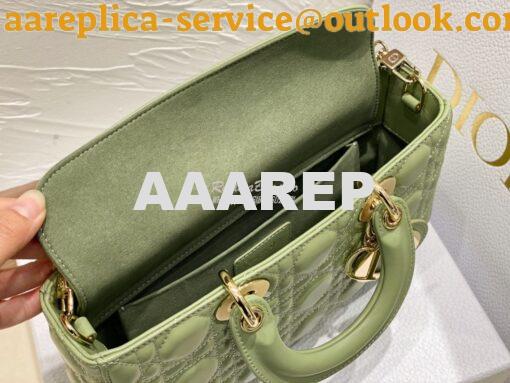 Replica Dior Lady D-Joy Bag Pastel Peyote Green Cannage Lambskin M0540 8
