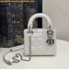 Replica Dior Mini Lady Dior Bag Quilted Natural Lambskin Leather White