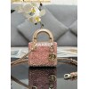 Replica Dior Micro Lady Dior Bag Metallic Rose Gold Satin Gradient Bea