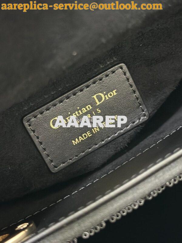 Replica Dior Micro Lady Dior Bag BLack Cannage Cotton with Micropearl 7