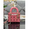 Replica Dior Micro Lady Dior Bag Light Pink Cannage Cotton with Microp