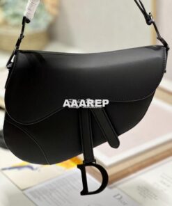 Replica Dior Saddle Bag With Strap Ultra Matte Calfskin M0455 Black 2