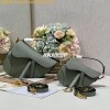 Replica Dior Saddle Bag With Strap Grained Calfskin M0455 Gray Stone
