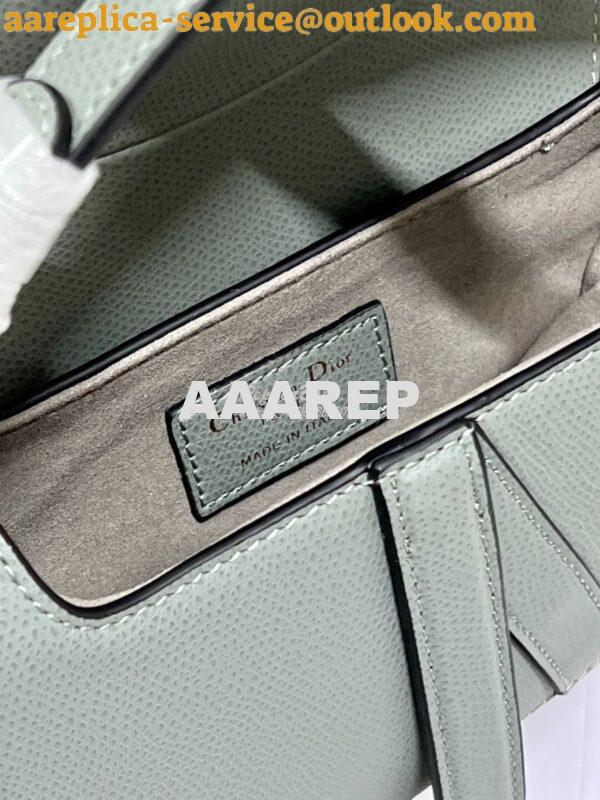 Replica Dior Saddle Bag With Strap Grained Calfskin M0455 Gray Stone 17