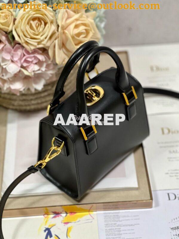 Replica Dior Small Boston Bag Box Calfskin M8671U Black 4