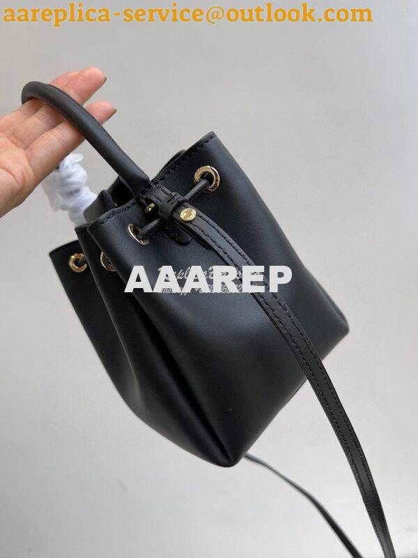 Replica Burberry Monogram Motif Leather Bucket Bag 80285411 Black 5