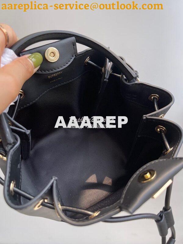 Replica Burberry Monogram Motif Leather Bucket Bag 80285411 Black 7