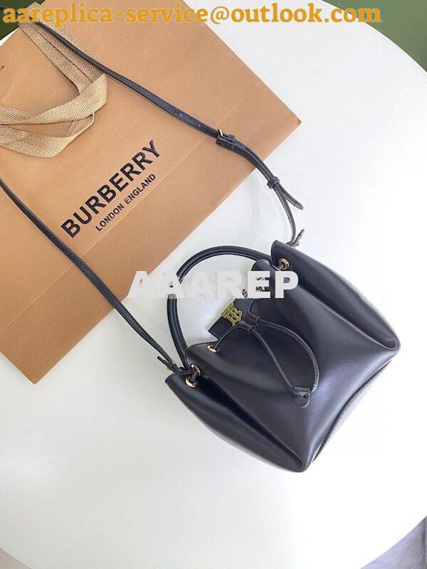 Replica Burberry Monogram Motif Leather Bucket Bag 80285411 Black 8