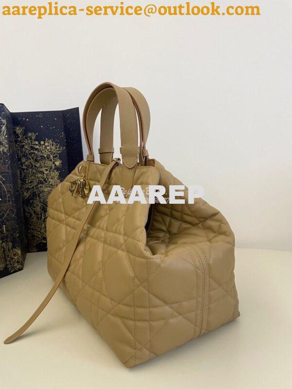 Replica Dior Large Toujours Bag in Macrocannage Calfskin M2820O Tan 2