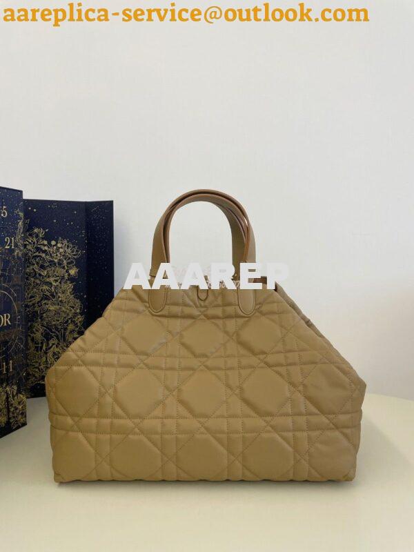 Replica Dior Large Toujours Bag in Macrocannage Calfskin M2820O Tan 8