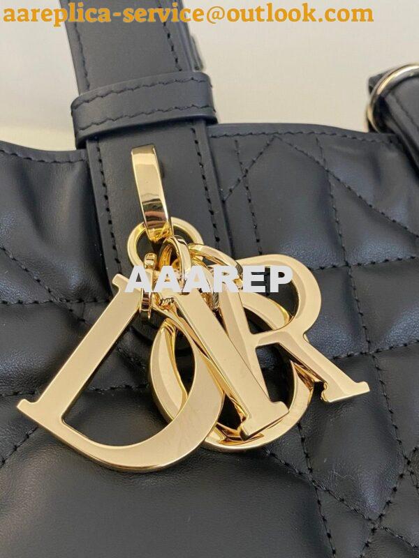 Replica Dior Large Toujours Bag in Macrocannage Calfskin M2820O Black 3