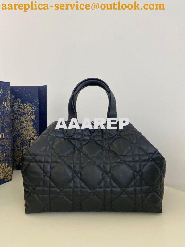 Replica Dior Large Toujours Bag in Macrocannage Calfskin M2820O Black 8