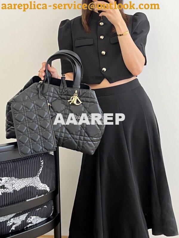 Replica Dior Large Toujours Bag in Macrocannage Calfskin M2820O Black 10