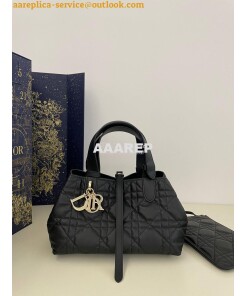 Replica Dior Small Toujours Bag in Macrocannage Calfskin M2822O Black