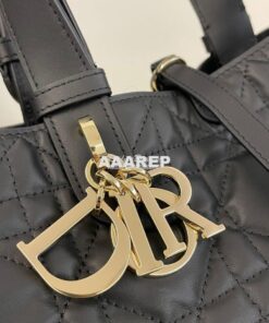 Replica Dior Small Toujours Bag in Macrocannage Calfskin M2822O Black 2