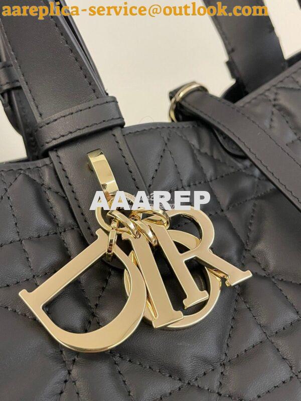 Replica Dior Small Toujours Bag in Macrocannage Calfskin M2822O Black 2