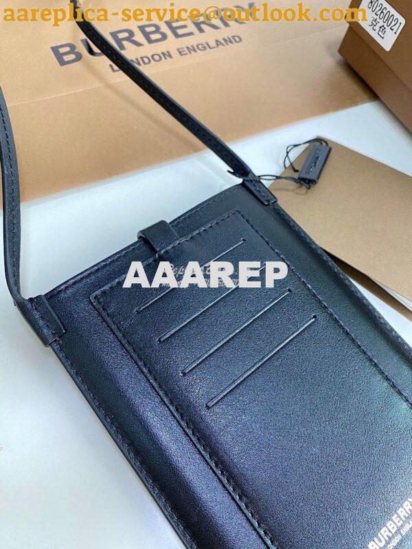 Replica Burberry Leather Phone Case with Strap 80267361 Black 6