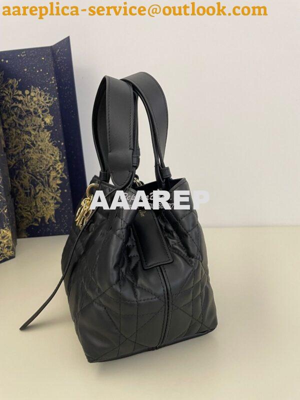 Replica Dior Small Toujours Bag in Macrocannage Calfskin M2822O Black 4