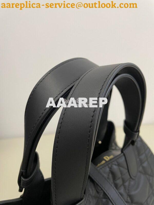 Replica Dior Small Toujours Bag in Macrocannage Calfskin M2822O Black 5