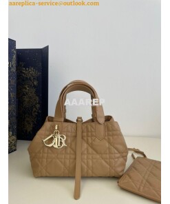 Replica Dior Small Toujours Bag in Macrocannage Calfskin M2822O Tan