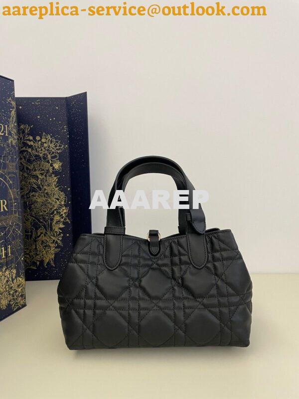 Replica Dior Small Toujours Bag in Macrocannage Calfskin M2822O Black 9